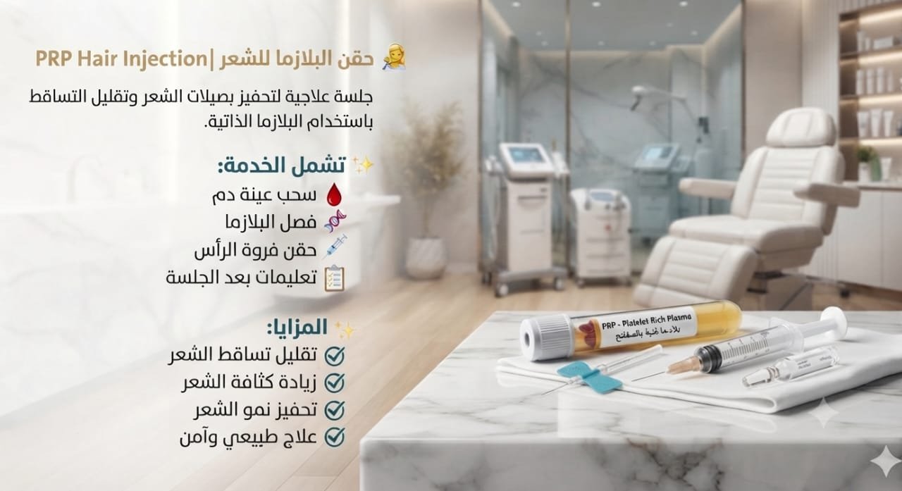 💆 حقن البلازما للشعر | PRP Hair Injection