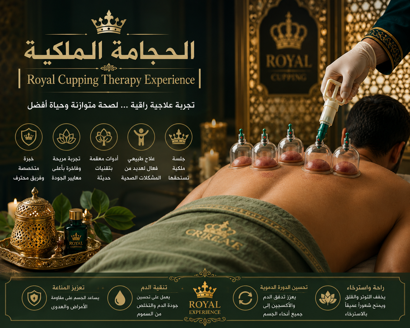 👑 الحجامة الملكية  Royal Cupping Therapy Experience I