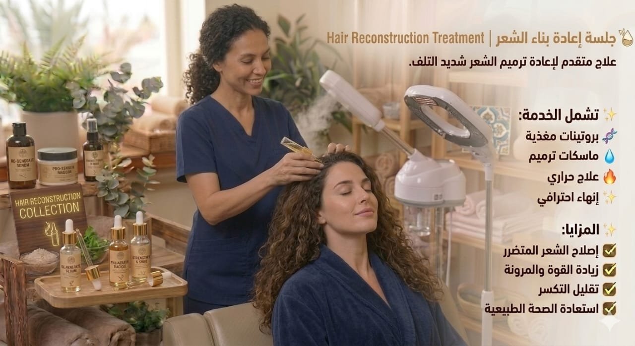 ✨ جلسة إعادة بناء الشعر | Hair Reconstruction Treatment