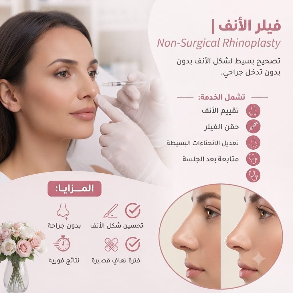 👃 فيلر الأنف | Non-Surgical Rhinoplasty