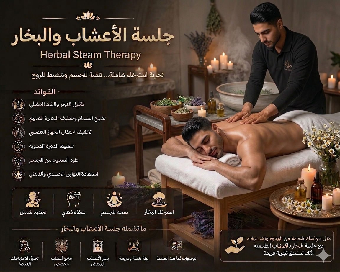 🌿 جلسة الأعشاب والبخار | Herbal Steam Therapy
