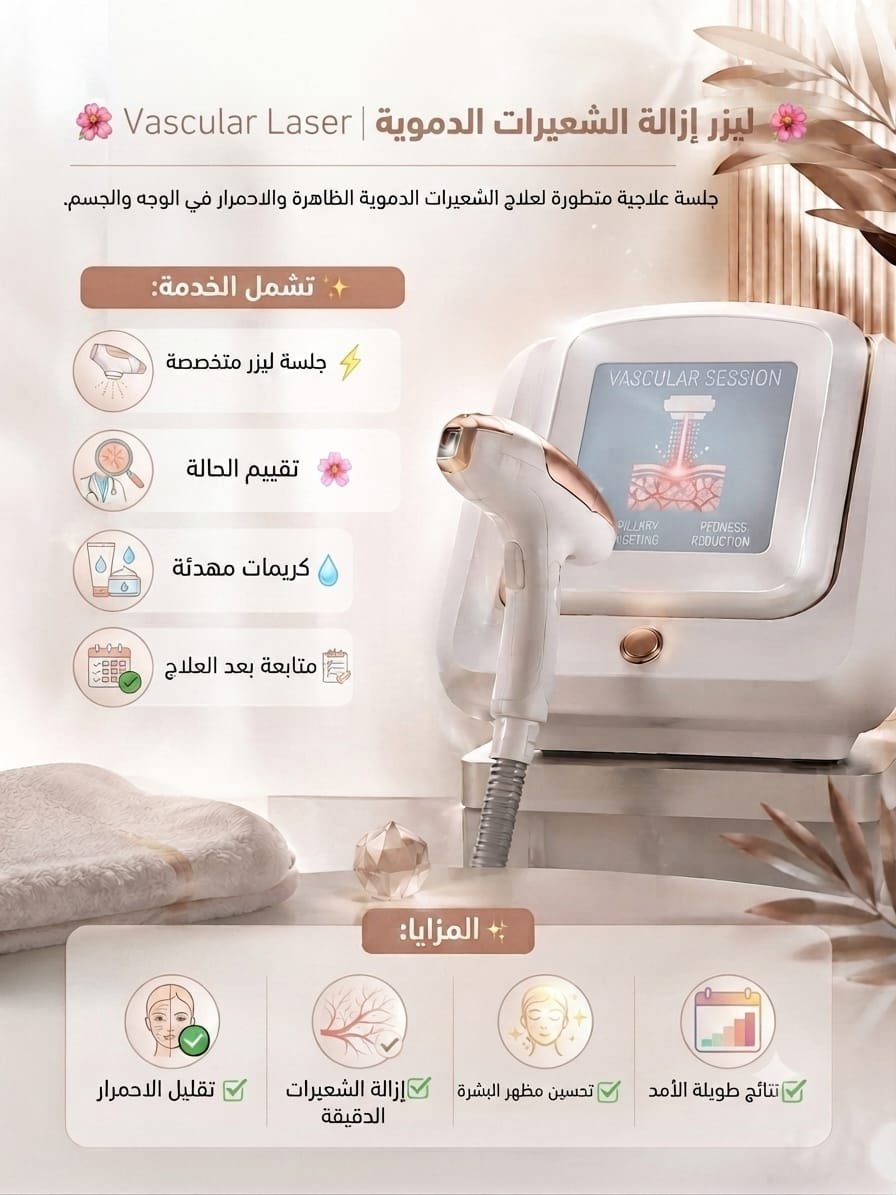 🌺 ليزر إزالة الشعيرات الدموية | Vascular Laser